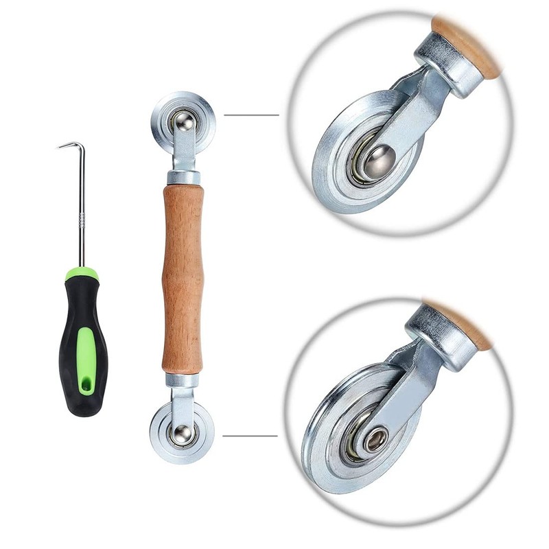 VIVIIHOO Tool Retractable Roller with Wooden Handle Hook Tool Piping