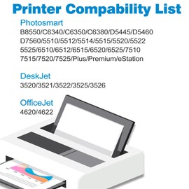 564XL Ink Cartridges for hp Black Replacement for 564 XL 1 Pack hp564xl for 7520 6520 5520 3520 4620 7525 6525 6510 5510 7510 B8550 C6300 D5400 D7560 Printers Black