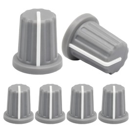 Hordion 6pcs 6mm D Type Potentiometer Knob, Guitar Volume Rotary Knob Control Knob Replacement for Encoder Electric Guitar Speaker Mixer Board DJ Controller, Grey