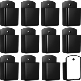 Leinuosen 12 Pcs Remote Control Holder Wall Mount Self Adhesive TV Controller Holder Black TV Remote Organizer Wall Pen Organizer for Home Office School Storage Accessories