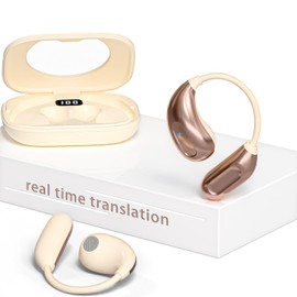 Coestai OWS Language Translation Earbuds Real time, Two-Way Instant Ai Headphones Language Translator Device,3 in 1 Wireless Bluetooth Simultaneous Translation Ear Buds Real Time Translate (Gold113)