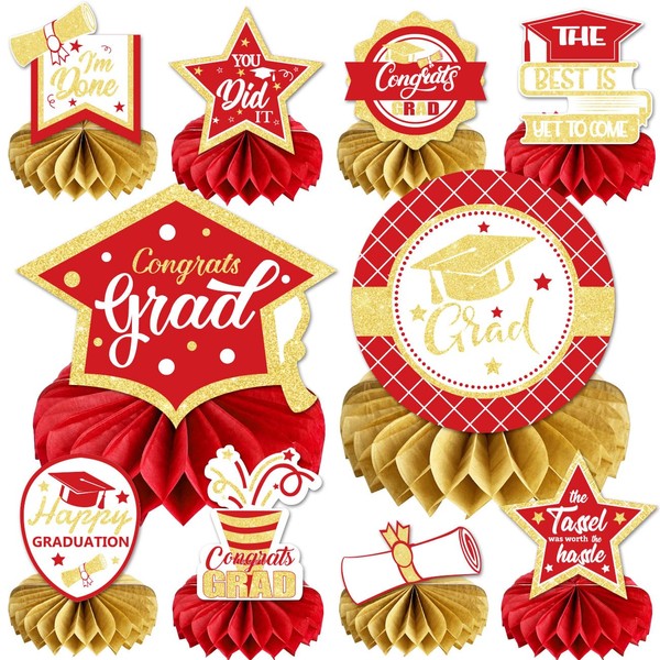 Graduation Party Decorations Class of 2025 Congrats Grad Honeycomb Centerpiece