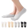 Feliciay 4 Pairs Toe Socks Five Finger No-Show Socks Breathable