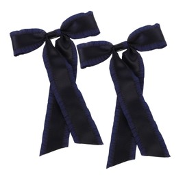 Vaguelly 2pcs Dark Hair Bow Clips for Girls Stylish Hair Accessories for Women for Teens Cute Satin Ribbon Bows for Boys and Girls for Daily Wear and Special Occasions