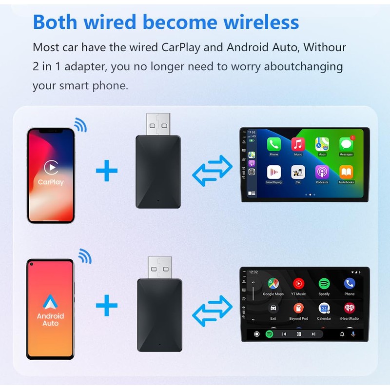 BXLIYER Wireless Adapter for Android Car Carplay