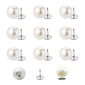 ZLMCUJE 10 Sets Pearl Brooch Buttons,No Sew Buttons,Cover Up Buttons,Removable Reusable and Multipurpose for Shirt Dress Sweaters Coat Shawl,for Women Girls (10mm)