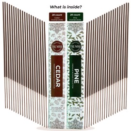 Trumiri Incense Sticks - Combo Pack of 40 Insence-Sticks - 20 Cedar + 20 Pine - Insenses - Insents - Incents - Inscense - Incence - Incienso - All Natural Incense Sticks