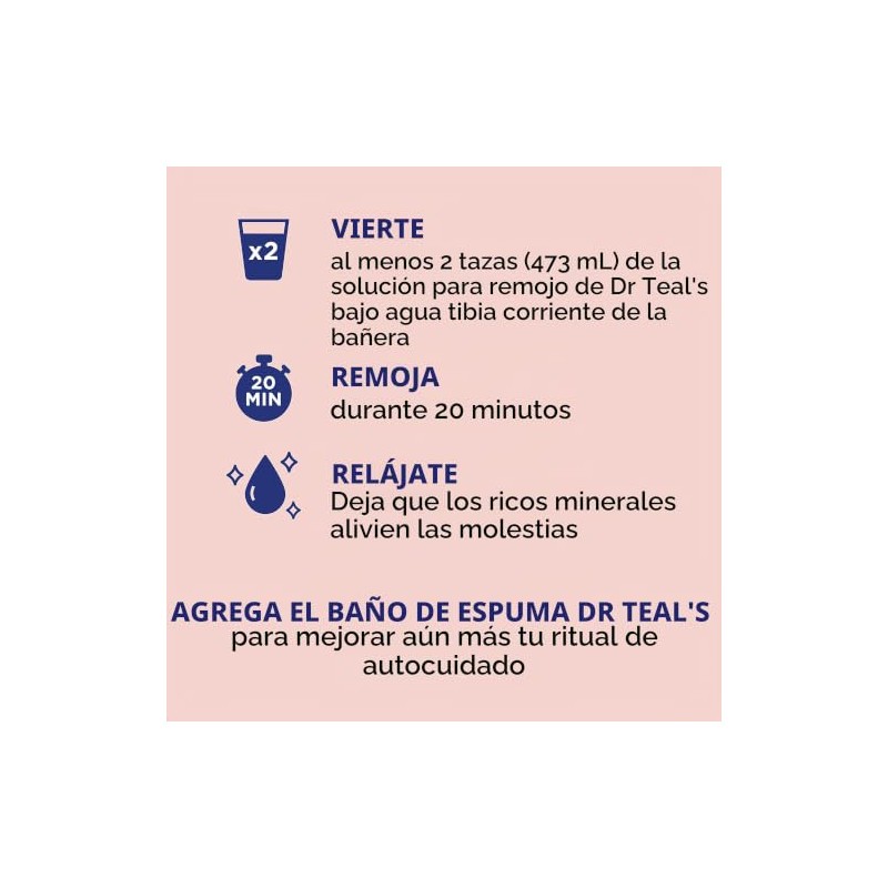 Dr Teal's Pure Epsom Salt Soak, Wellness Therapy with Rosemary
