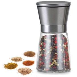 Molinillo de Sal y Pimienta, Molinillo de Cocina,molinillo de sal marina de cerámica ajustable y molinillo de pimienta de acero inoxidable