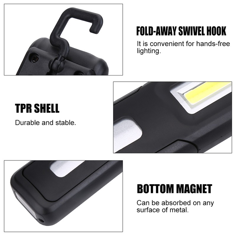 Portable USB Rechargeable LED COB Working Lamp Light Outdoor Magnet