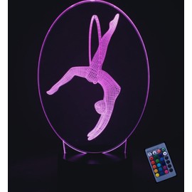 Optical Illusion 3D Gymnastics Night Light 16 Colors Changing Remote Control USB Power Touch Switch Decor Lamp LED Table Desk Lamp