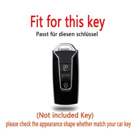 HIBEYO Keyless Car Key Case Fits VW Touareg Key Case Protective Cover for Volkswagen Touareg 2018 2019 2020 2021 2022 2023 Protection Bag Key Bag Ring, black