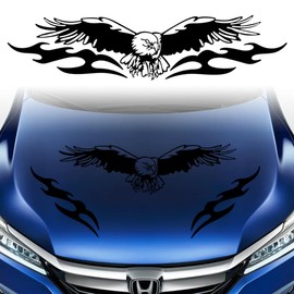 3D Evil Skull Car Decals Skeleton Car Hood Bumper Stickers Vinyl for Auto, Truck, SUV, Window, Skull Bumper Stickers for Car Decoration (Flying Eagle - Black)