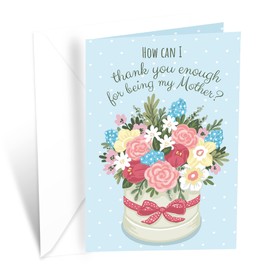 Birthday Card For Mom (Mother) Thank You | Made in America | Eco-Friendly | Thick Card Stock with Premium Envelope 5in x 7.75in | Packaged in Protective Mailer | Prime Greetings