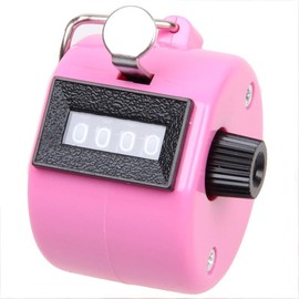 Pink Hand Tally Counter 4 Digit Number Dual Clicker Golf Handy ConvenientBaseball Counter Compact Hand Metal Tally Clicker with 4 Digit Display Size Portable Mechanical for Sports, Accessories
