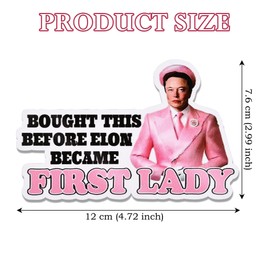 AuMoHall Funny Elon Decal Vinyl Sticker for Cars Funny Pink Decal Unique Humor Design Sticker for Vehicles, Cars, Trucks, Windows, Helmet, Laptop, Water Bottle