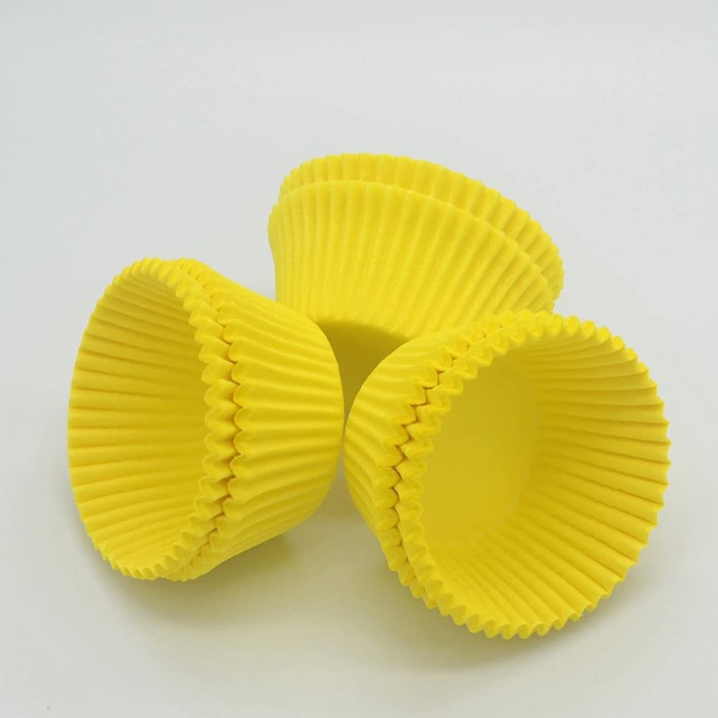 Huaswan Yellow Cupcake Liners Greaseproof Paper Standard Baking Cups for