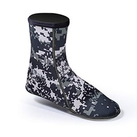 Tilos 3mm Tall Neoprene Socks - Hypoallergenic, Non-Slip, Durable Water Socks for Diving, Snorkeling, Water Aerobics & More (Large, Digital Green)