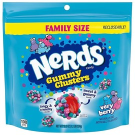 NERDS Gummy Clusters, Candy, Rainbow, Crunchy and Gummy, 18.5 oz - Flavor Name: Very Berry, Size: 18.5oz (Pack of 1)