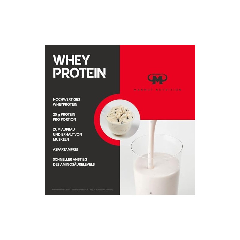 Mammut Nutrition Whey Protein, Strawberry Cheesecake Chocolate Chips, Molke, Eiweiß,