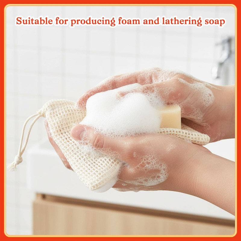 10 Pcs Soap Bags, Exfoliating Soap Saver Bags with Drawstring