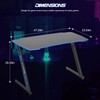 BestOffice Gmaing Desk Z Shaped 47 inch Gaming Workstation Ergonomic