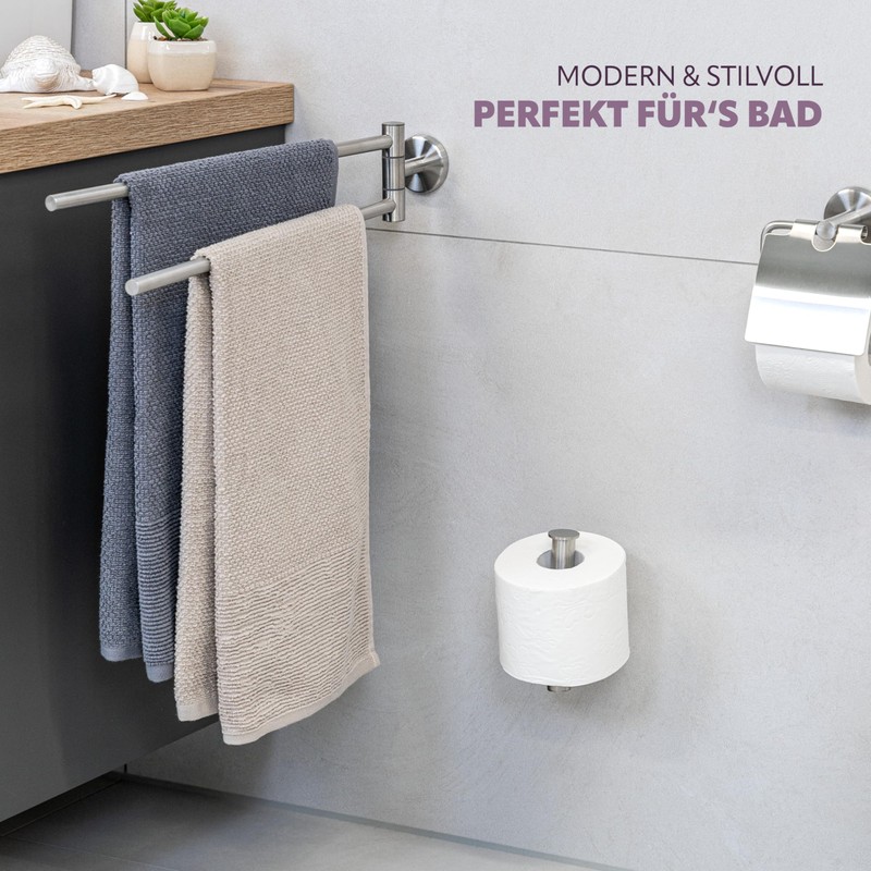 Piazza Bathroom Range 2 in 1 Toilet Roll Holder Stainless