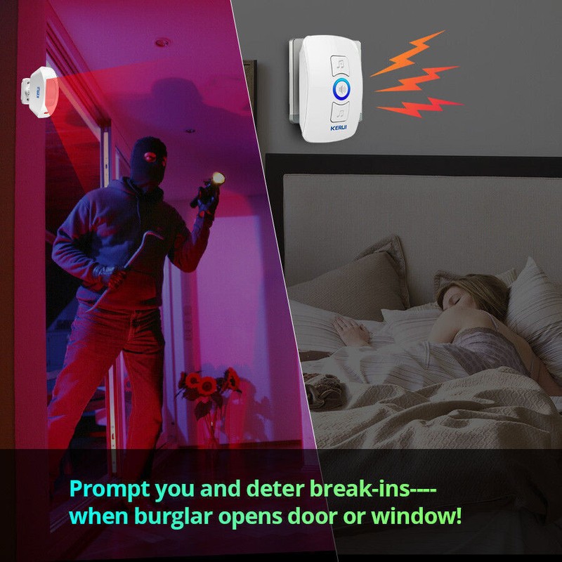 KERUI Home Security Wireless Outdoor Driveway Alarm Doorbell 2x Motion