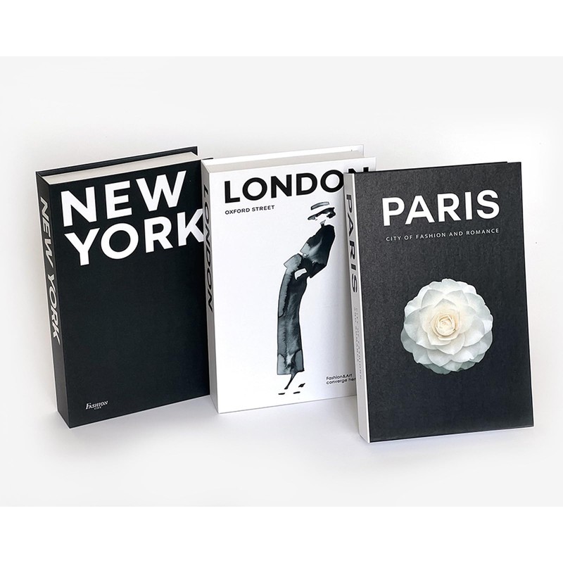 LIKEUDO 3 pcs Decorative Books Hardcover Decor Book Box Fashion