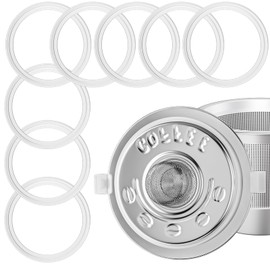 Nessus 8 Pack Silicone Gasket and Lid for Stainless Steel Reusable K Cups: No Leaks, Food-grade Silicone Rings for Keurg 1.0 Reusable Coffee Pods (K Cups NOT Including)