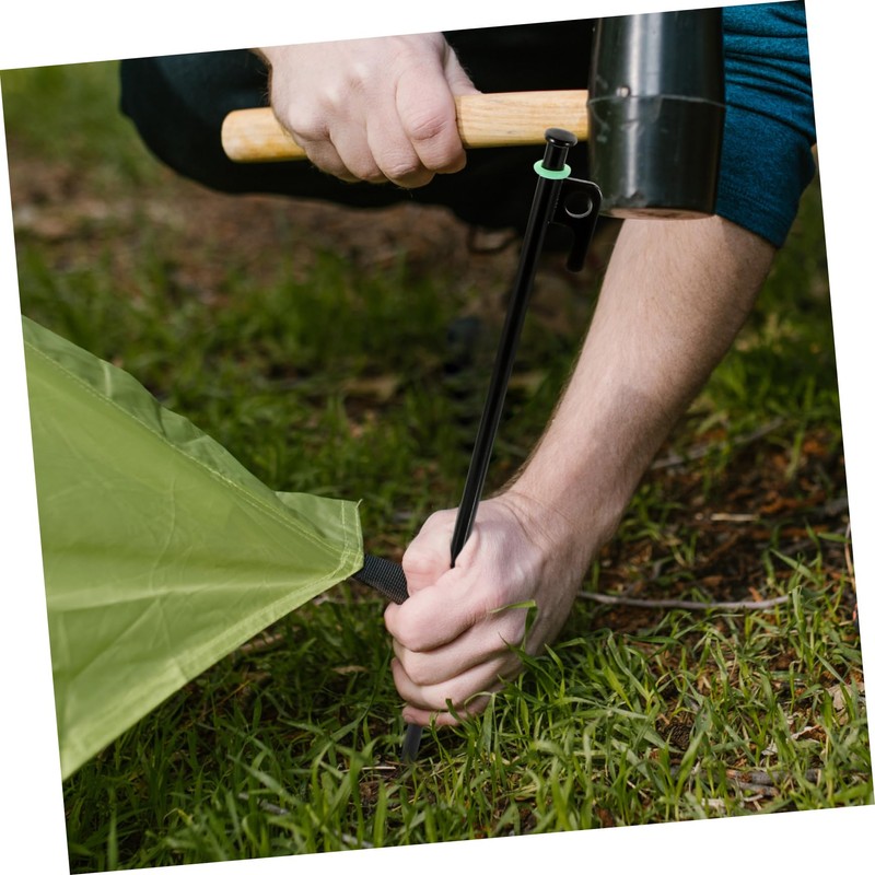 KOMBIUDA 1set Metal Tent Stakes with Heavy Duty Ground Pegs