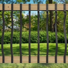 Deckorators 40 in. Satin Black Aluminum Baroque Baluster (5-Pack)