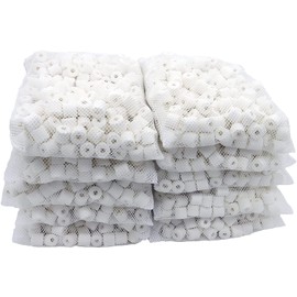 Wave Point Bio Ceramic Rings Aquarium Filter Media with Free Mesh Bag for Freshwater Saltwater Fish Tank Pond Shrimp Canister Filter (20 lbs (20 Bags))