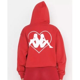 KAPPA Women’s hoodie PLOCK Red White 361551W Size XL