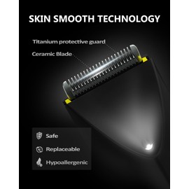 Electric Body Hair Trimmer for Men - Manscape Pubic Hair Groomer Waterproof Ball Shaver Type-C Rechargeable cordless Replaceable Ceramic Blade Clipper Wet/Dry Male professional Grooming Smooth