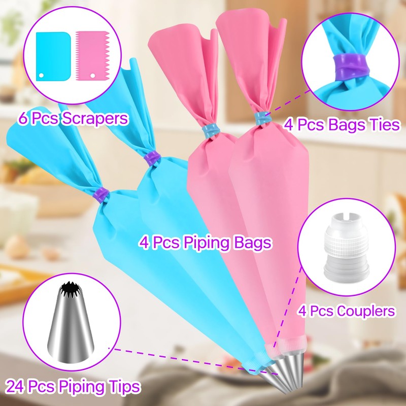 Piping Bag and Tips Set,Reusable Pastry Bag,Baking Piping Set