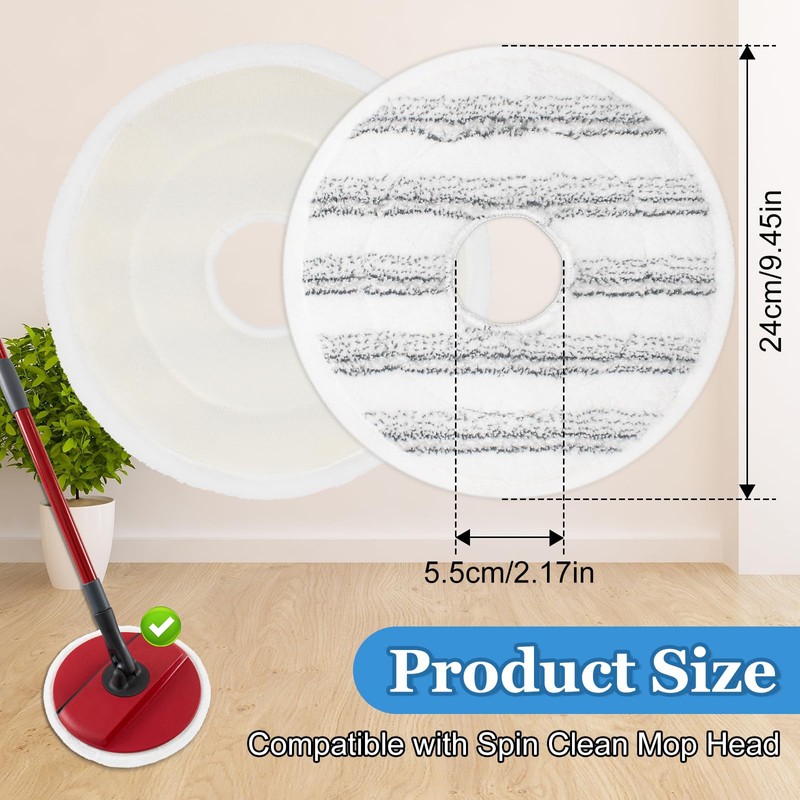 DLAIMI 6PCS Mop Pads Replacement Compatible with Vileda Spin and