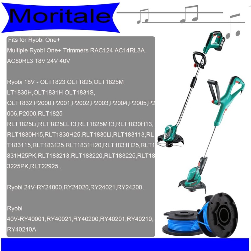 Moritale Spool Line Replacement for Ryobi One+ RAC124 OLT1823 1832