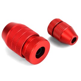 QWORK High Precision Aluminum Alloy Drill Depth Stop for Drill Bits – Adjustable Sizes from 5/64" to 7/16", 2 Pieces with Nylon Locking Ring for Secure on Wood, Metal, Plastic, Tile, and Brick