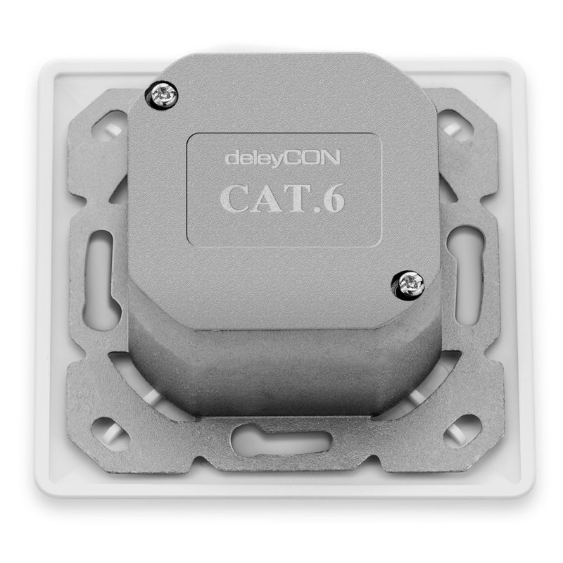 deleyCON 2x CAT6 Universal Network Sockets - 1x RJ45 Port