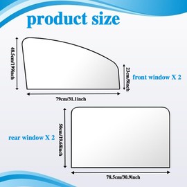 DWARFOO Car Side Window Sun Shade, Magnetic Window Sunshades Privacy Curtains, Strong-Light Blocking&UV Protection Car Window Covers, Universal Car Accessories for Car Camping, Sleeping (Silver)