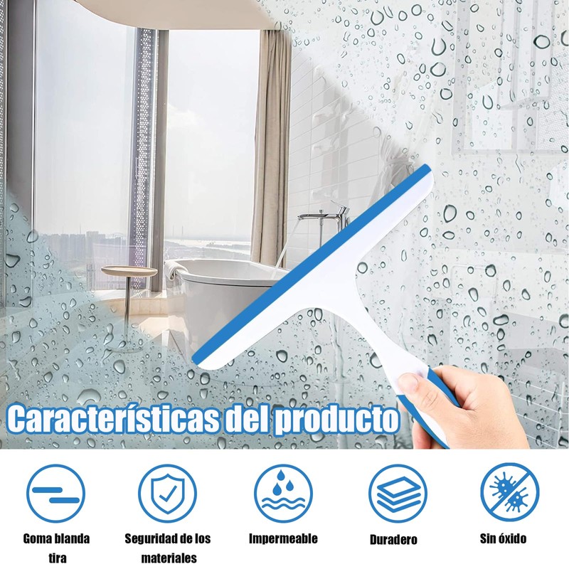Jalador para Vidrios, Raspador de Microfibra y Limpiador de Ventanas