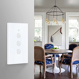 Apagadores Inteligente, EASYTAO WiFi Interruptor de Pared (Requiere Línea Neutra), Control Remoto, APP Smart Life/Tuya, Compatible con Alexa Google Home y IFTTT,2.4G WiFi No Requiere Hub (3 Gang)