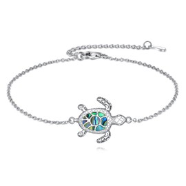 VONALA Turtle Anklets Bracelet for Women Sterling Silver Turtle Charm Chain Anklets Bracelet Beach Foot Jewelry for Women Girls