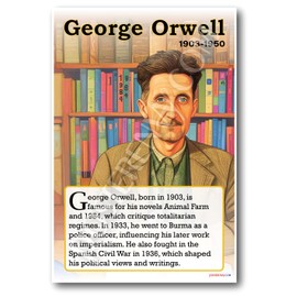 George Orwell - Author of '1984' & 'Animal Farm' - Biography Poster 18" x 12"