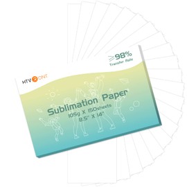 HTVRONT Sublimation Paper 8.5x14 Inches - 150 Sheets Excellent Ink Release Sublimation Transfer Paper for Tumblers, Mugs, T-shirts
