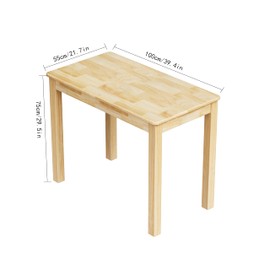 ODCVKRT Solid Wood Desk, Small Computer Desk for Small Spaces, Gaming Study Home Office Desks for Work, Student PC Desk for Bedroom, Escritorios para Cuartos (Wood Color, 39.4inch)