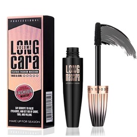 4D Lash Extension Mascara with Silk Fibers, Waterproof Black for Sensitive Eyes, Natural Curl & Volume, Smudge-Free, Long-Lasting Definition, Clump-Resistant Formula for Full Lashes