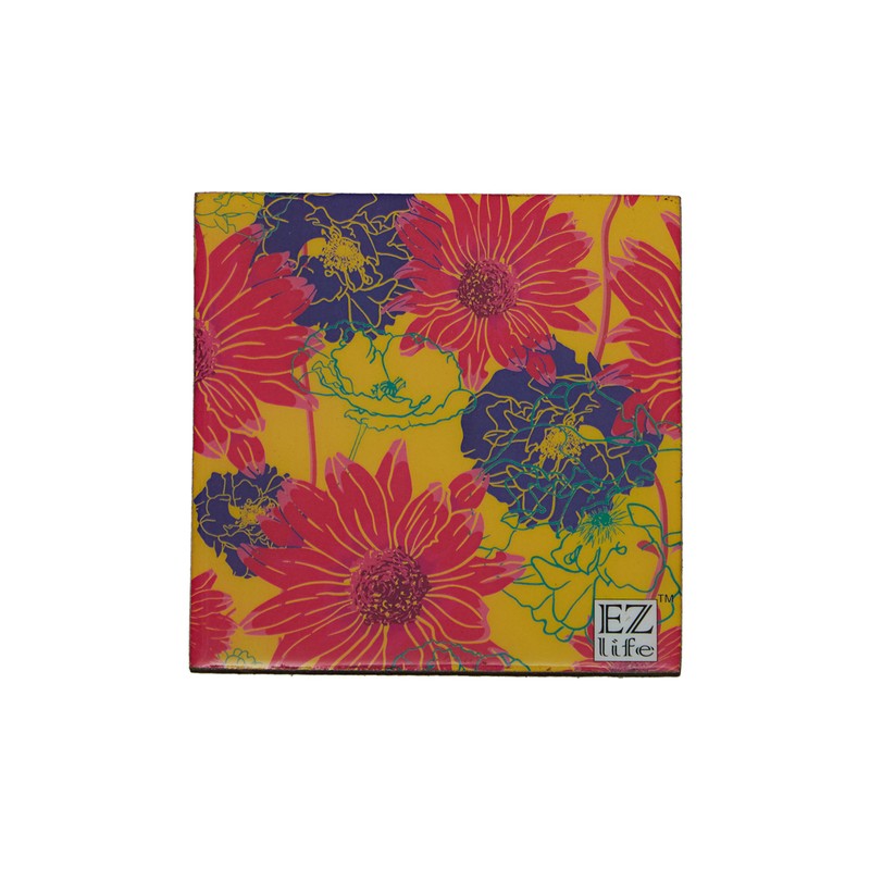 EZ Life Six Coasters with Holder Set - Fantasy Flowers