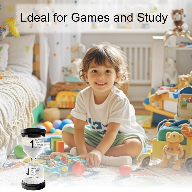 1 Minute Sand Timer, Plastic Sand Clock for Kids, Acrylic